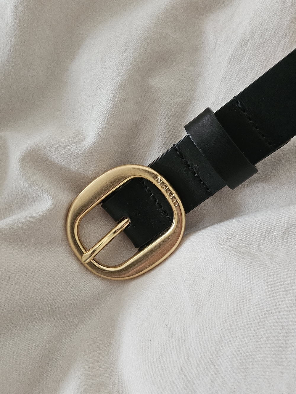 Doen black leather belt